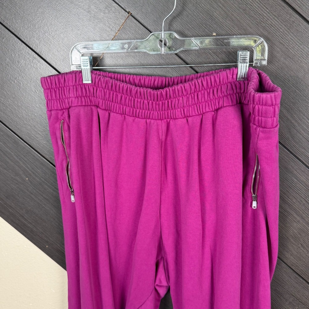 Nike Air Women's 2X Magenta Pink Jogger Sweatpants Logo Zip Pockets Athletic - Picture 2 of 6
